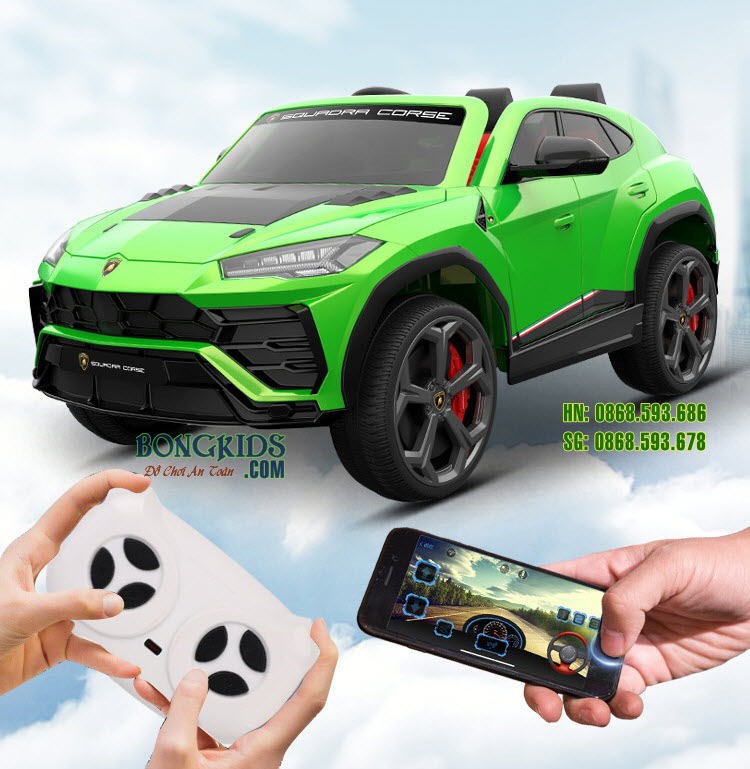 Xe hơi điện cho bé Lamborghini SMT666 có thể Remote bằng điều khiển hoặc Smart Phone