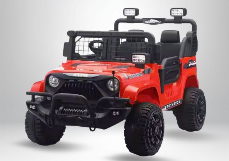 Xe ô tô điện trẻ em 2 chỗ ngồi Jeep BDQ1202 ghế da, bánh cao su