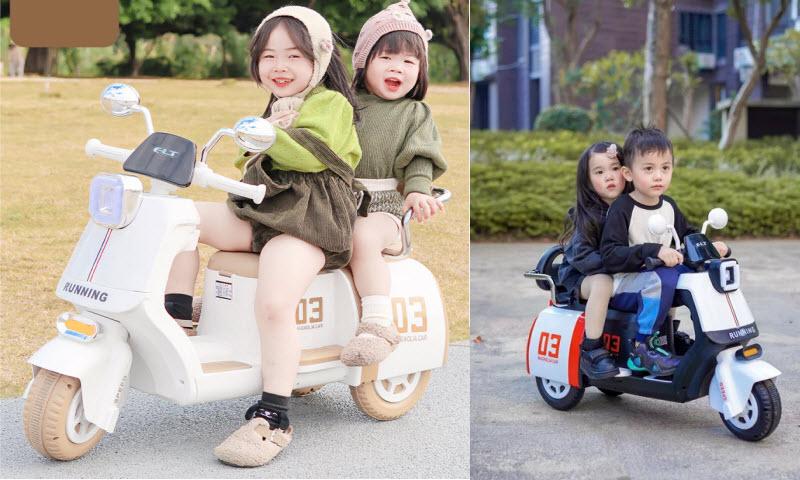 Xe máy điện trẻ em BJQ-M03 cho 2 bé