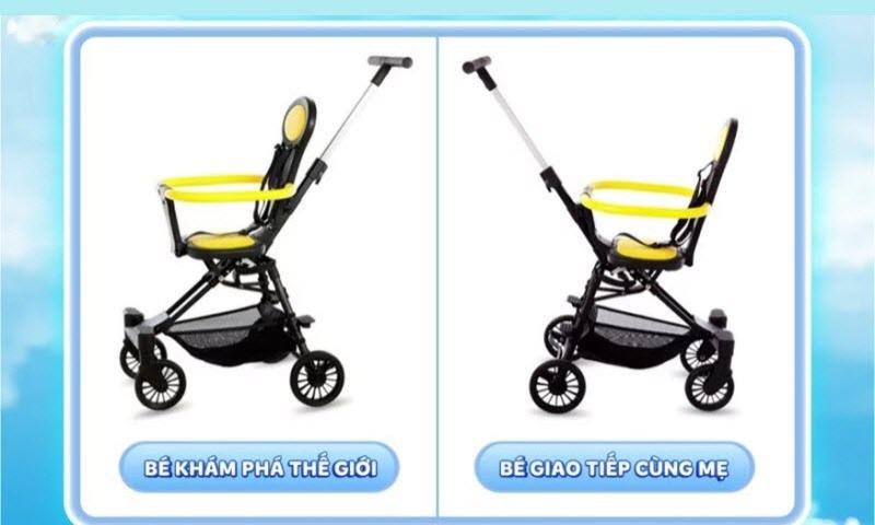 Xe đẩy siêu nhẹ cho bé ngồi đi du lịch, mang lên máy bay Vbaby Q