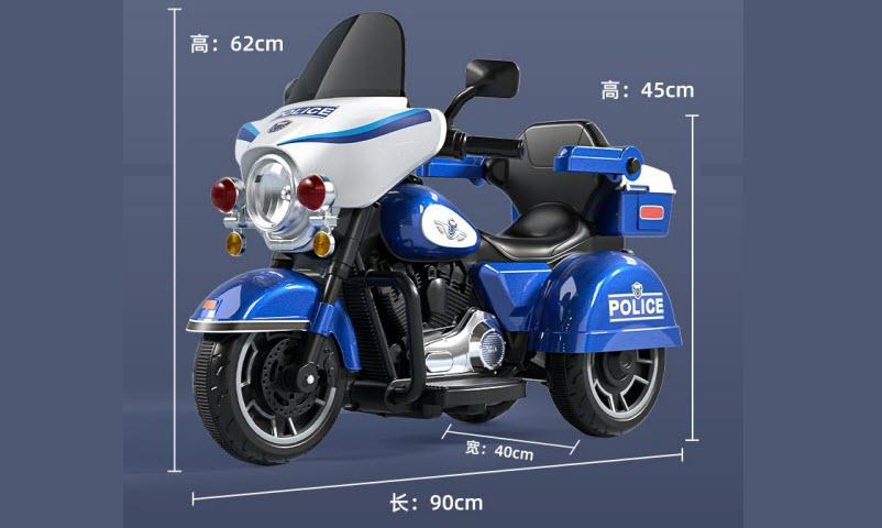 Xe máy điện cảnh sát cỡ vừa 609 cho bé 2-6 tuổi