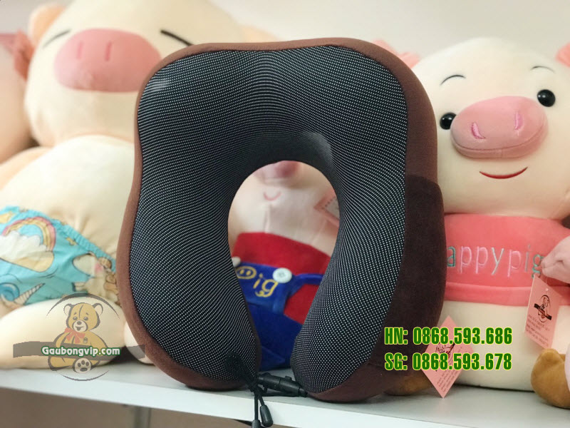 Gối cổ chữ u màu nâu