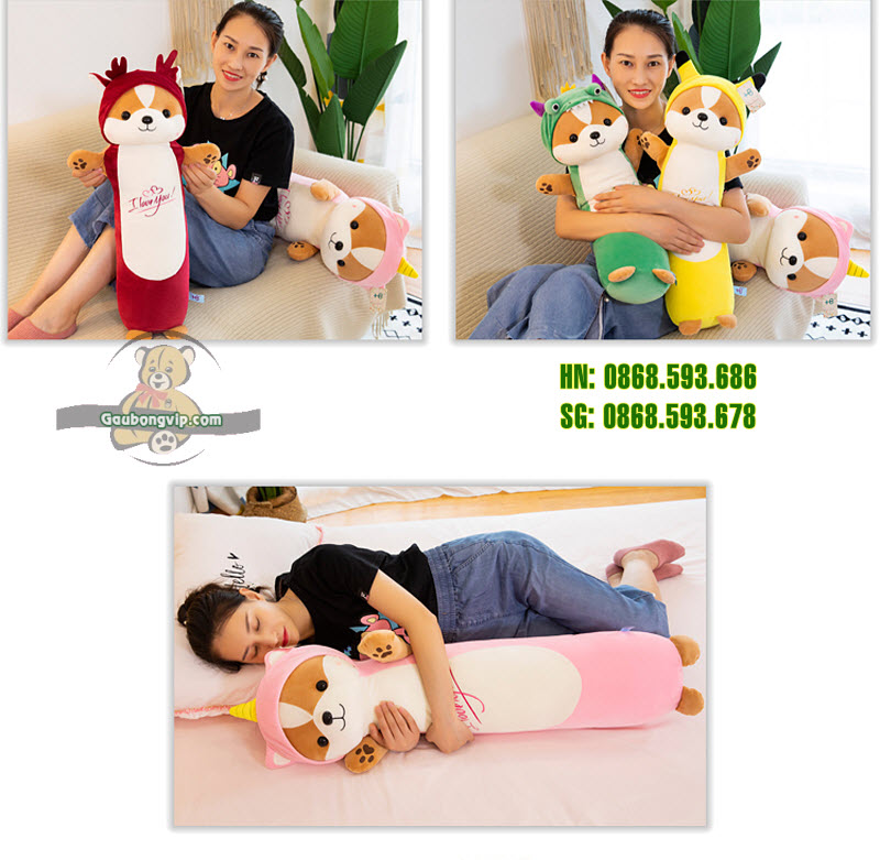 Gối ôm hình chó shiba 1