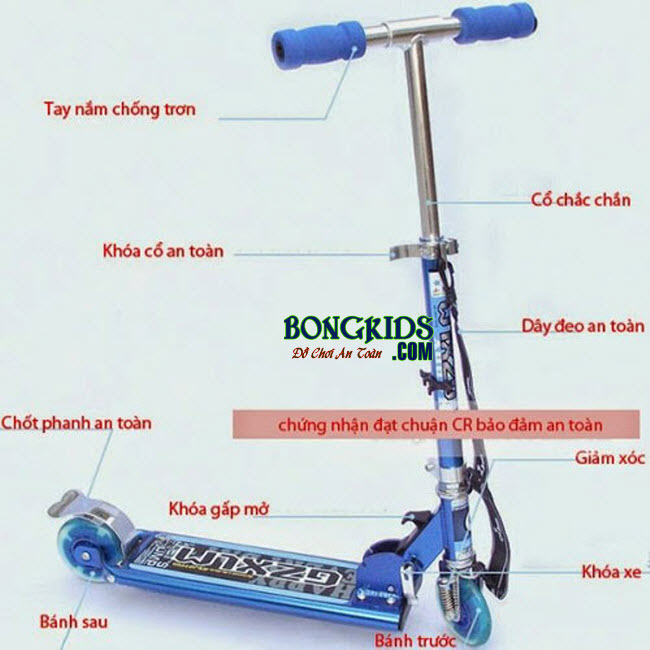 Xe trượt Scooter trẻ em -2001S tên các chi tiết xe
