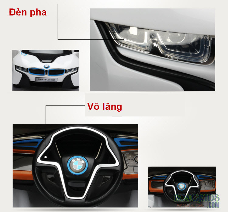 Xe Ô Tô Điện Trẻ Em I8 (2028) - Ghế Da Cao Cấp 5