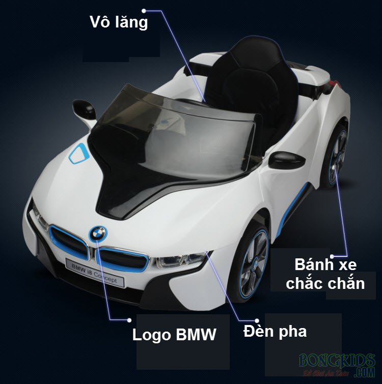 Xe Ô Tô Điện Trẻ Em I8 (2028) - Ghế Da Cao Cấp 6