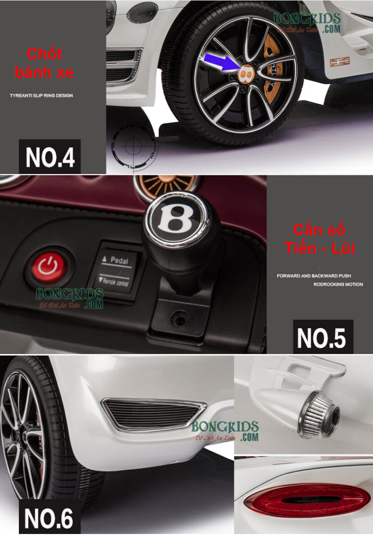 Xe ô tô điện trẻ em Bentley JE-1166 16