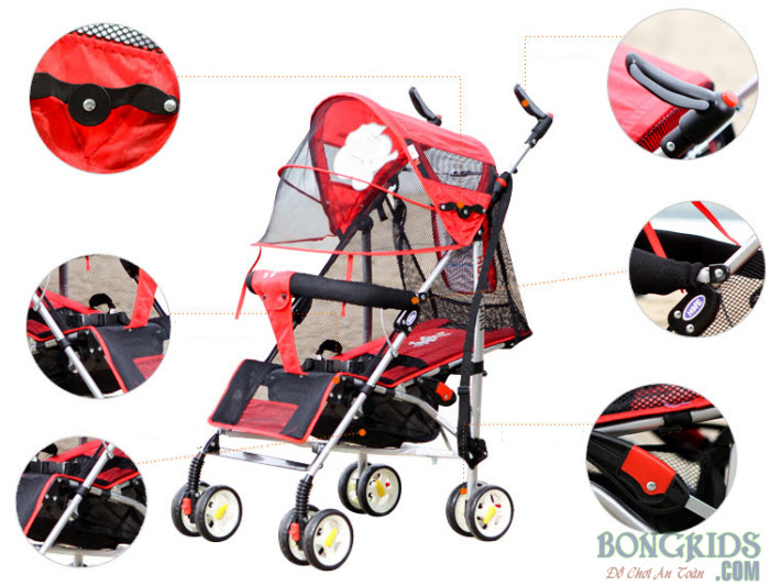 Chi tiết xe đẩy cho bé Hopbaby HP - 308