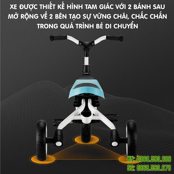 Xe đa năng 5 in 1 cao cấp cho bé A2 2