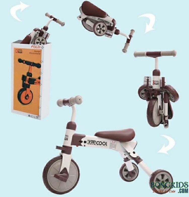 Xe đạp 3 bánh trẻ em AH-003 màu nâu