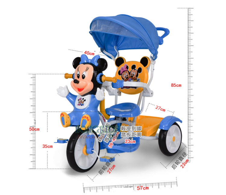 Kích thước xe đạp trẻ em 3 bánh FK009