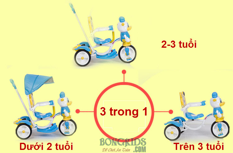 Xe đạp 3 bánh trẻ em FK013 là xe 3 trong 1
