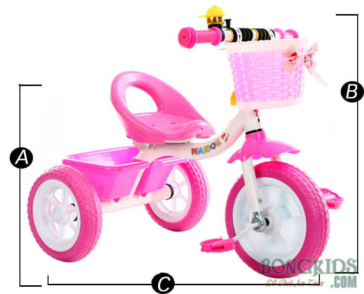 Kích thước xe đạp 3 bánh trẻ em 3368