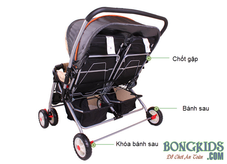 Chi tiết xe đẩy cho bé sinh đôi SL-501