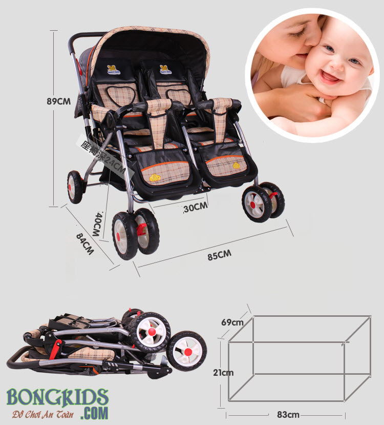 Xe đẩy cho bé sinh đôi SL-501