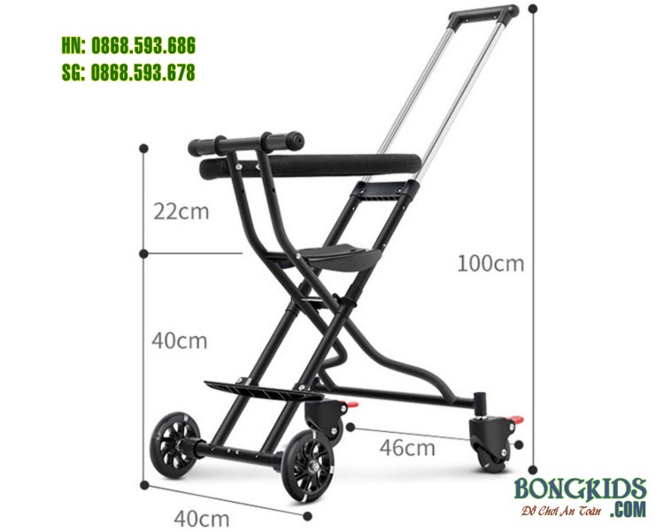 Kích thước Xe đẩy thông minh gập gọn Cody V2
