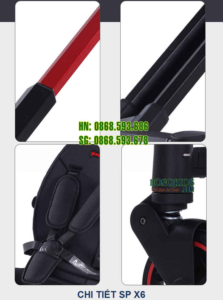 Xe đẩy thông minh 4 bánh gấp gọn X6 - chi tiết
