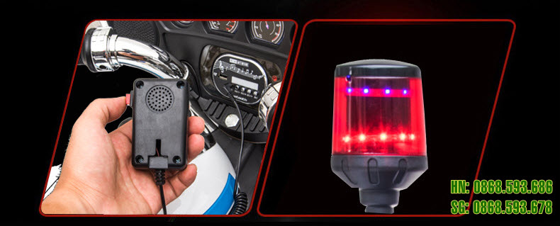 Đèn cảnh sát và bộ đàm xe máy điện trẻ em SMT-111