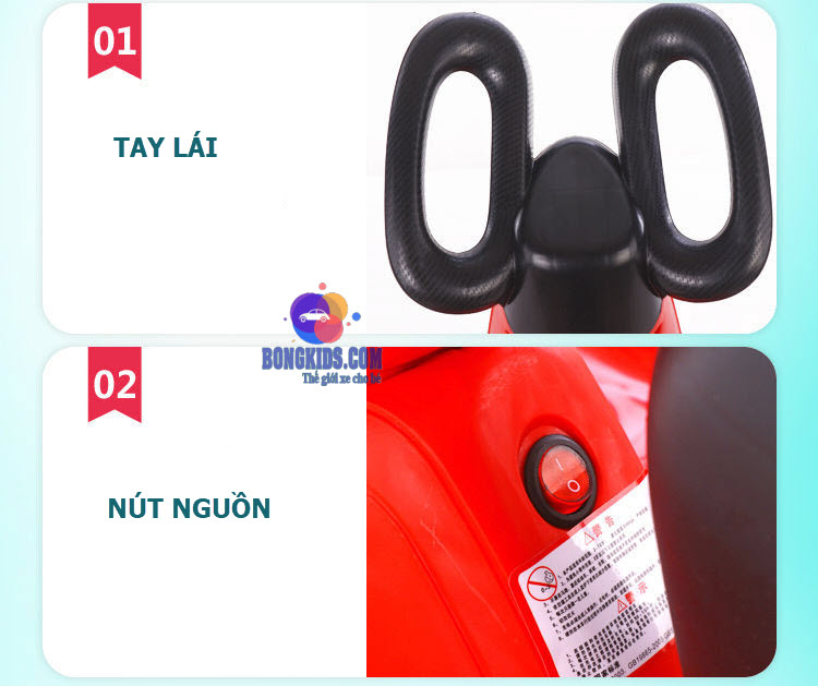 Chi tiết - Xe điện cho trẻ em 7017 xoay tròn 360 độ & có điều khiển