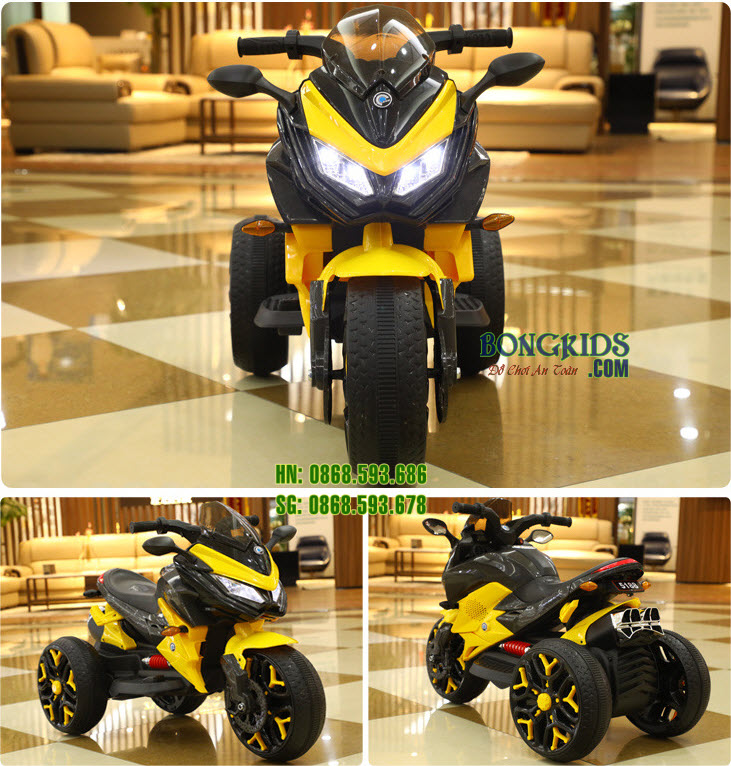 Xe mô tô điện trẻ em XJL-5188 màu vàng