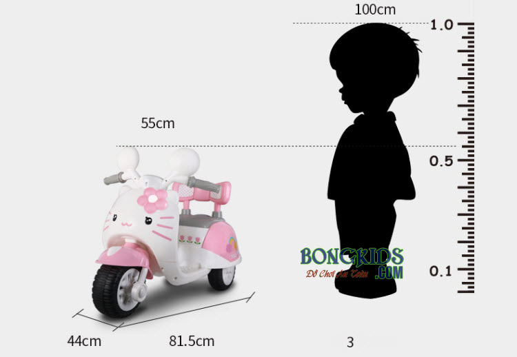 Xe máy điện trẻ em Vespa YH-99118A màu hồng