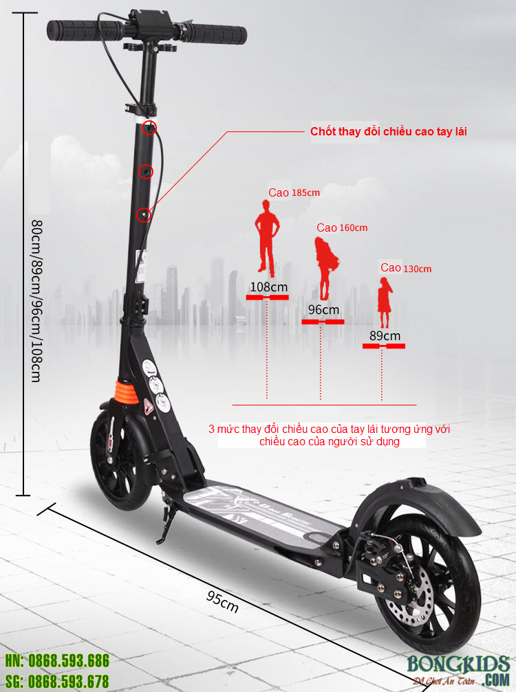 Xe trượt chân scooter cao cấp Centosy ALS A5D